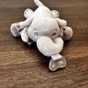 Philips Avent Soothie Snuggle Pacifier Holder Elephant Gray Plush Lovey Toy